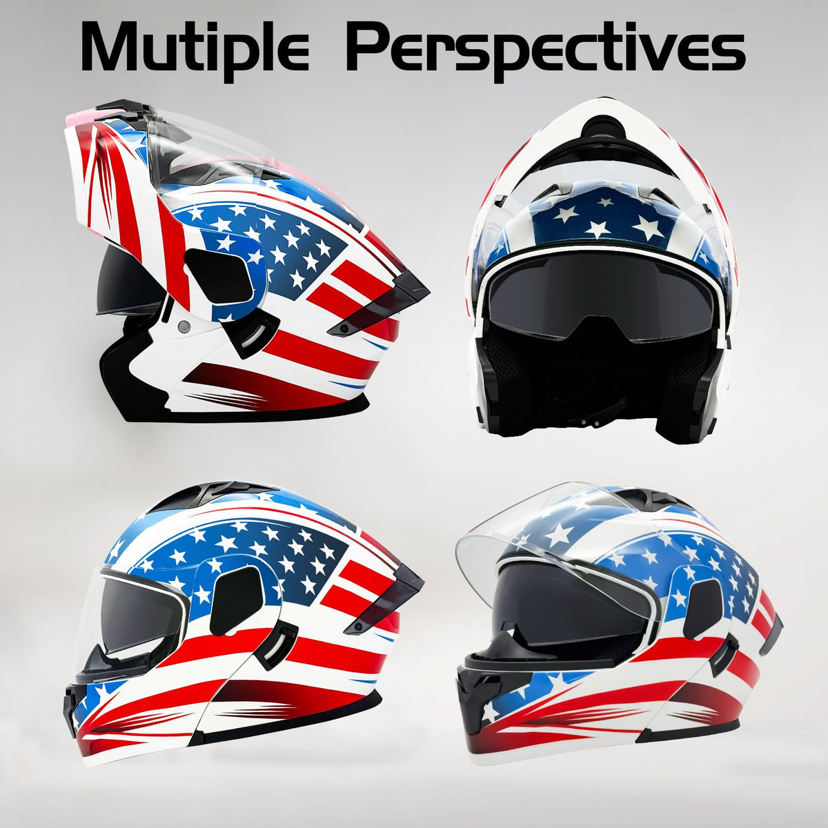 DOT Approved Dual Visor Full Face Motorcycle Helmet C4349