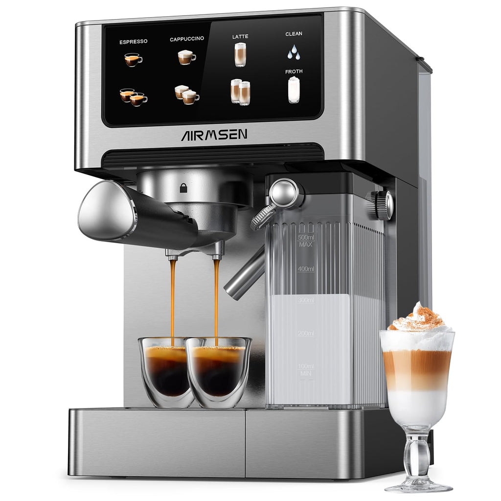 20 Bar Espresso Machine with Milk Frother, Stainless Steel, 60oz Water Tank B286086