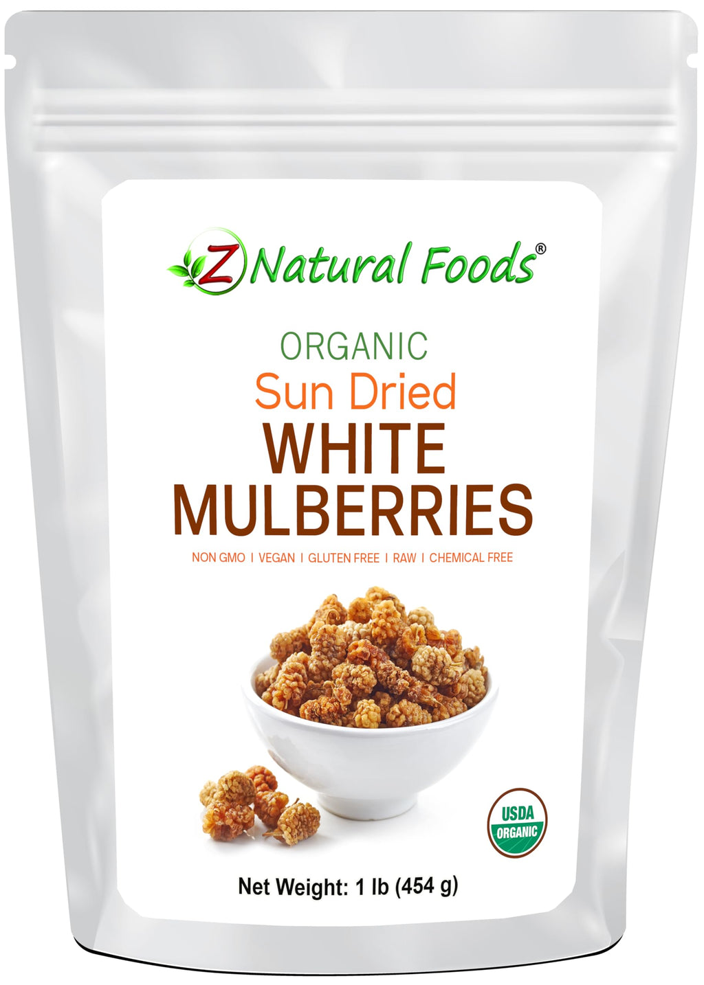 Organic White Mulberries Sun Dried 1 lb Y745082