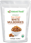 Organic White Mulberries Sun Dried 1 lb Y745082