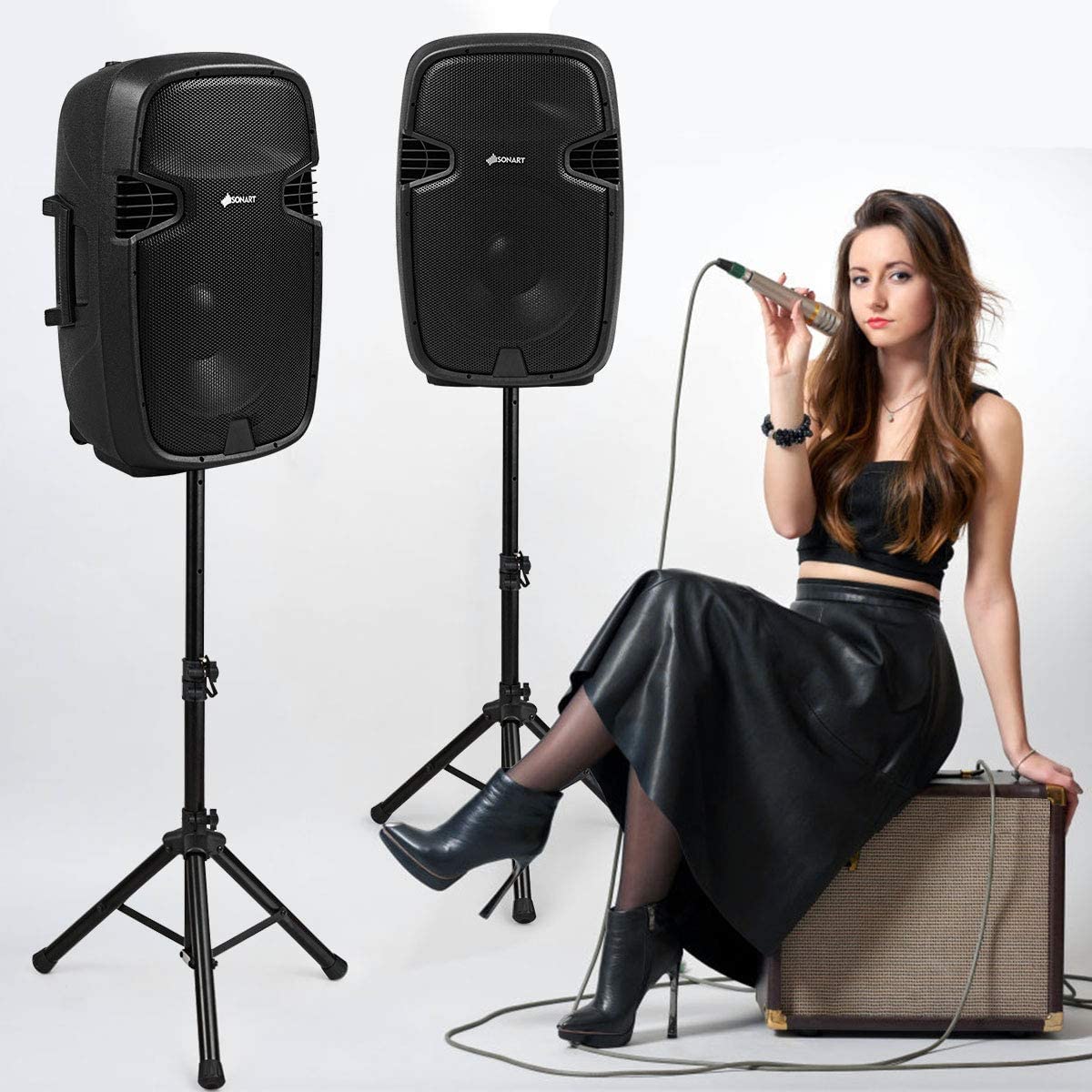Portable 15" PA Speaker System Set J476