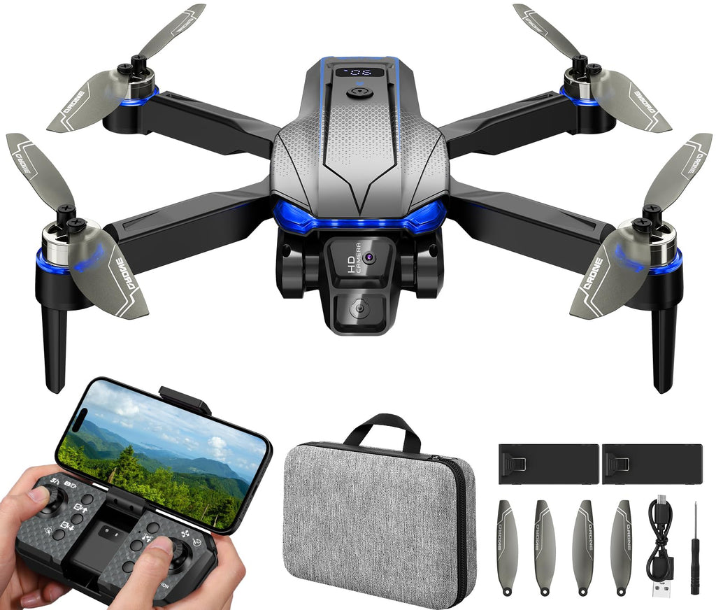 Foldable Mini FPV Drone with 1080P Camera, Carrying Case, 2 Batteries P70547