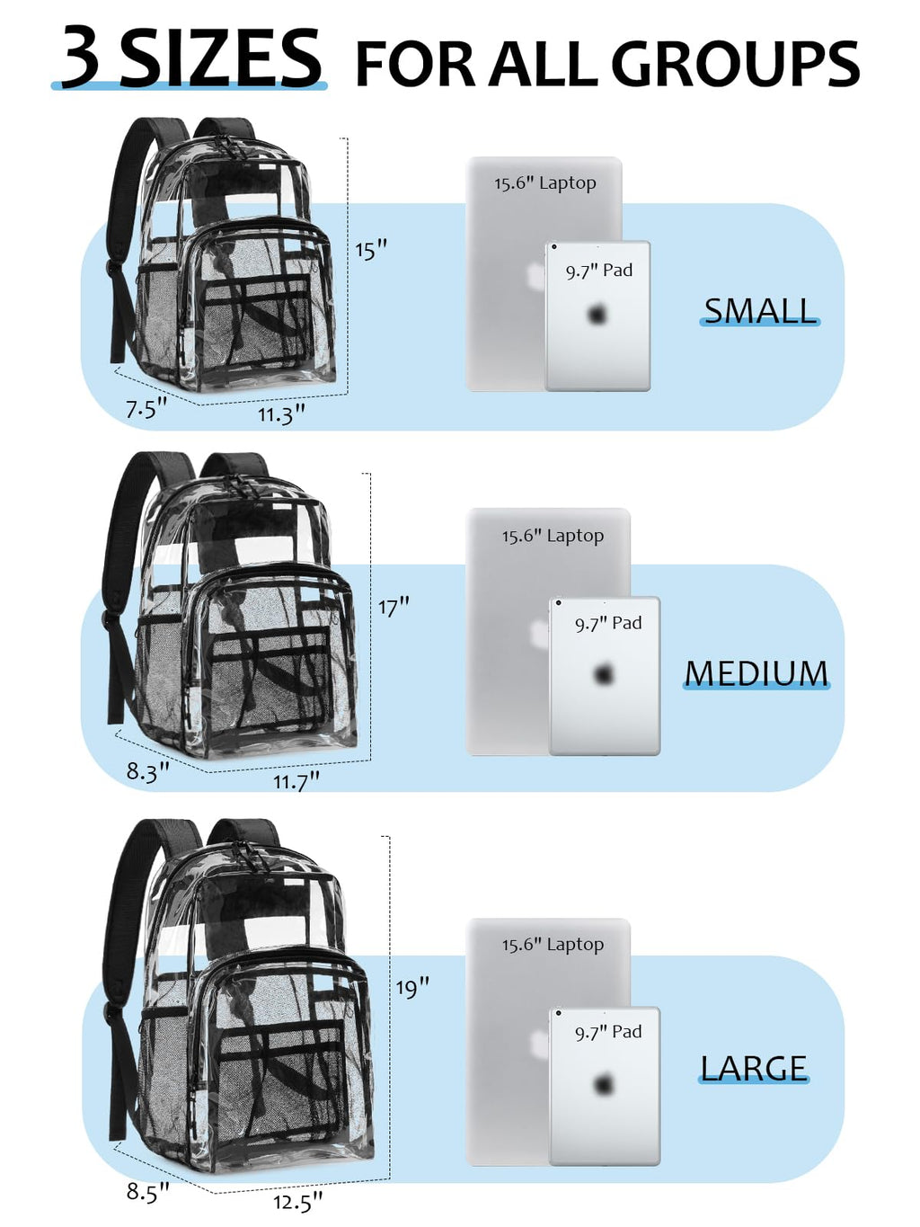 Heavy Duty Clear Backpack F952