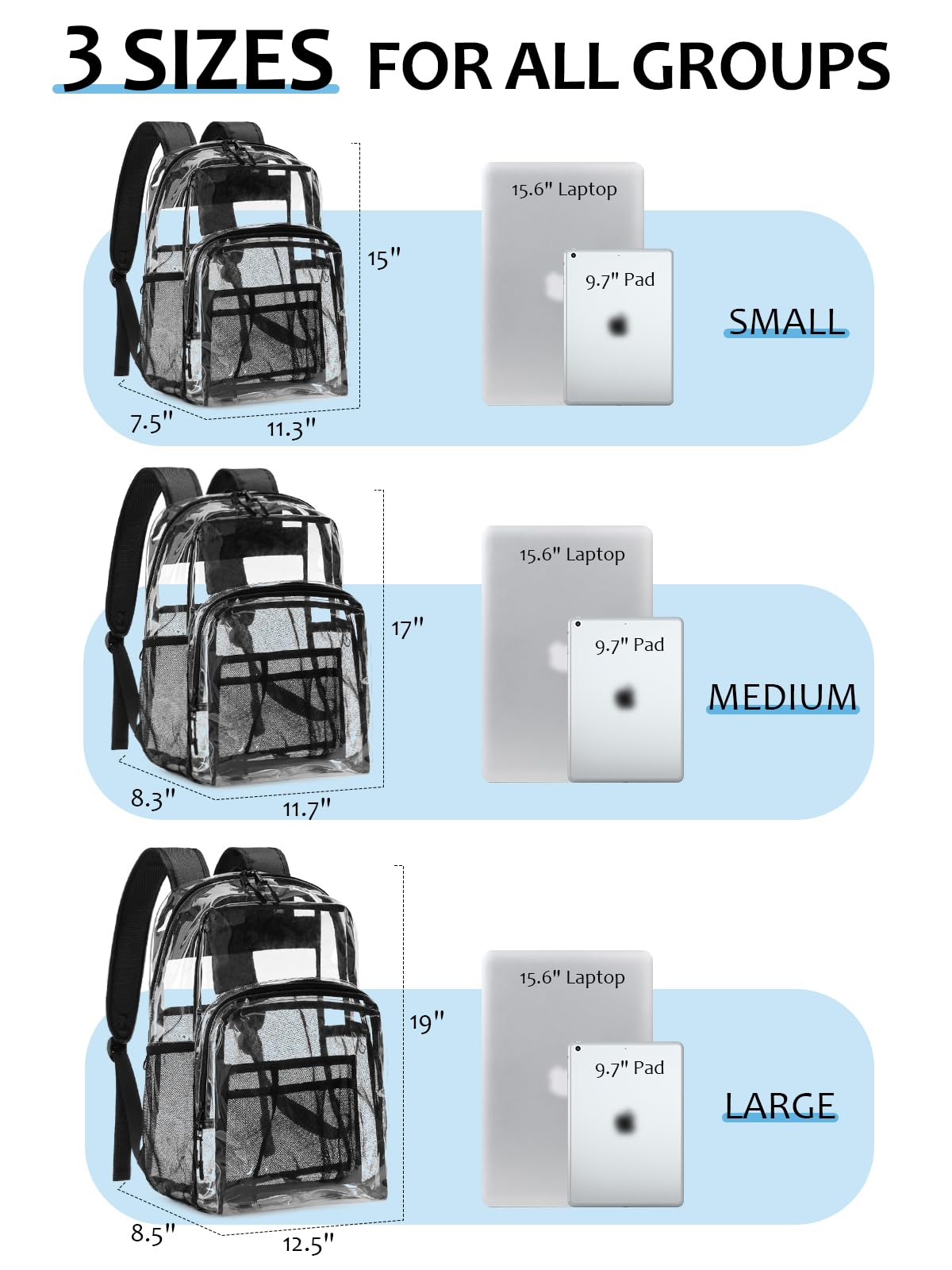 Heavy Duty Clear Backpack F952