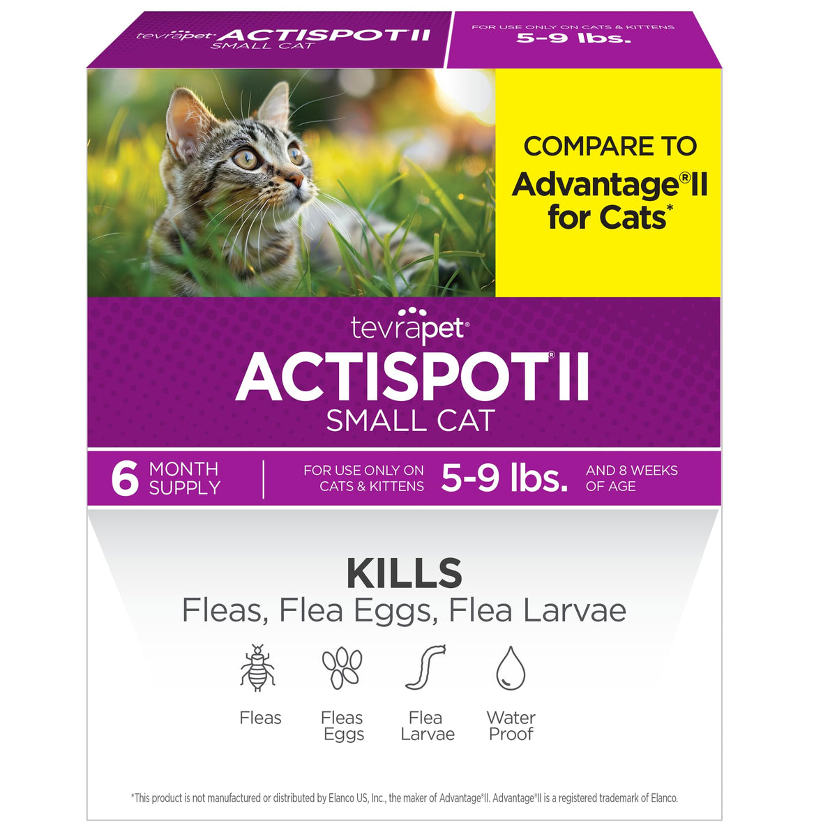 Flea Treatment for Small & Medium Cats 5-9 lbs, 6 Doses K4379