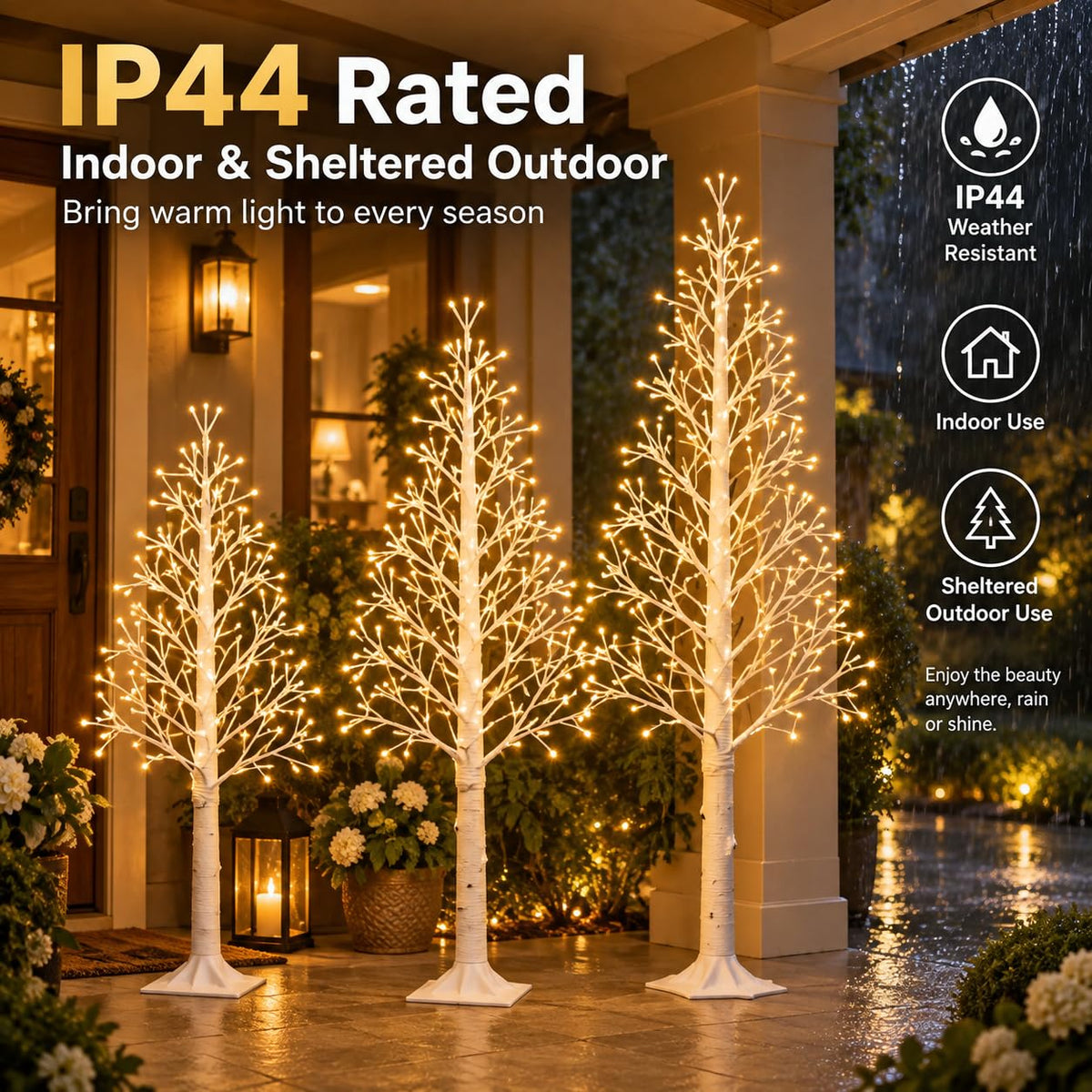 6FT Lighted Birch Tree, 312 LEDs, Warm White G995