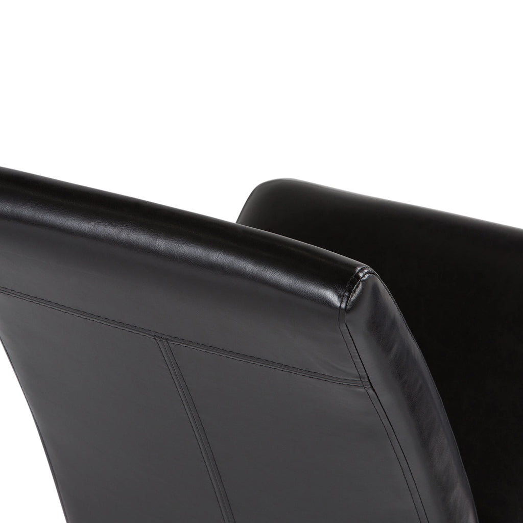 Black Vegan Leather Dining Chairs Set of 2 W7879