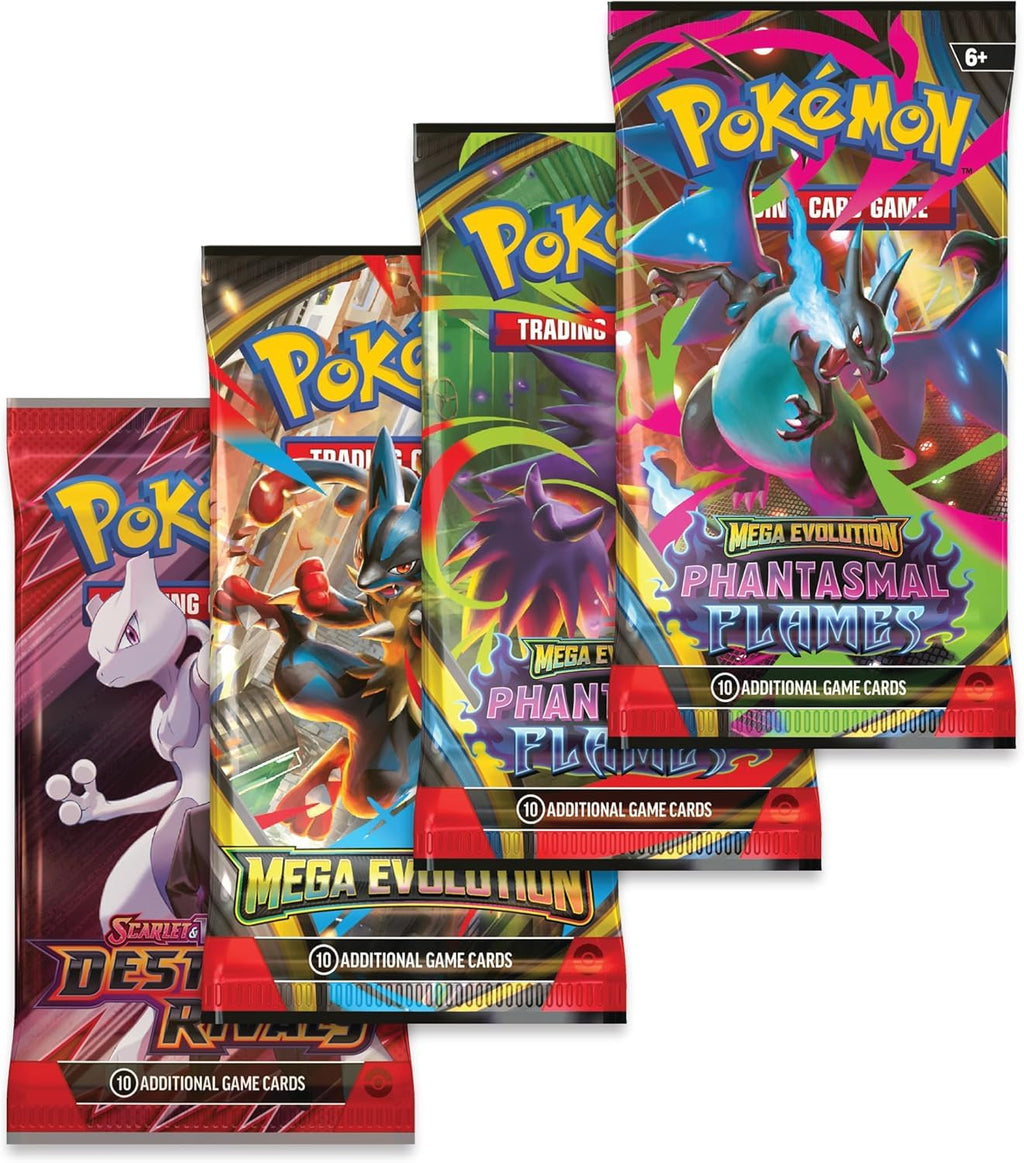 Pokémon TCG Mega Charizard ex Promo Card and Tin with 4 Packs Q2107