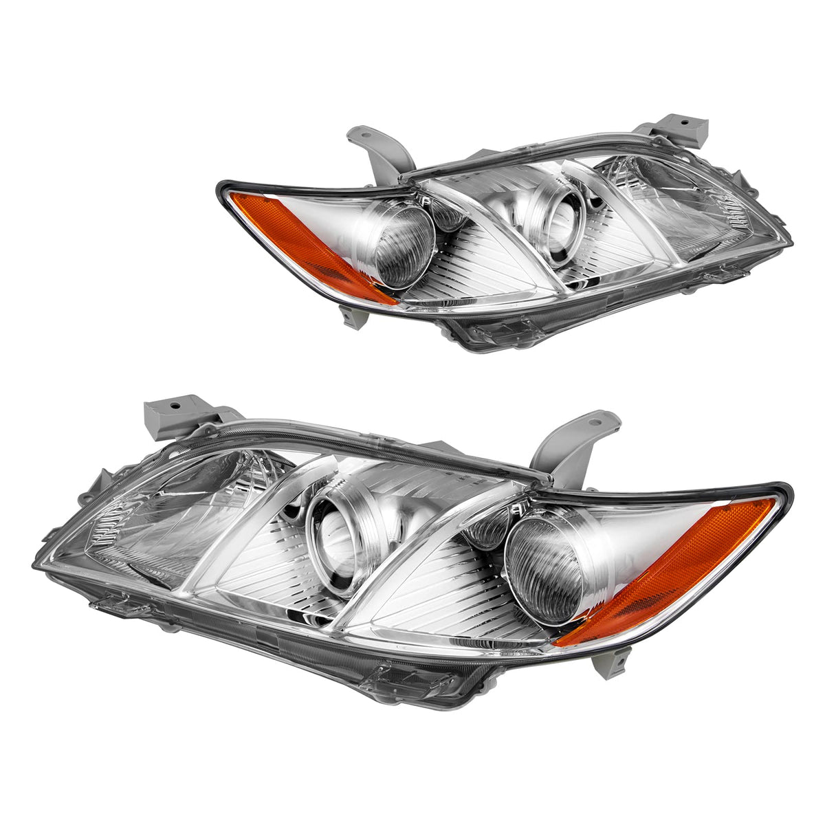 Headlight Assembly Amber Reflector Clear Lens Pack of 2 O37632