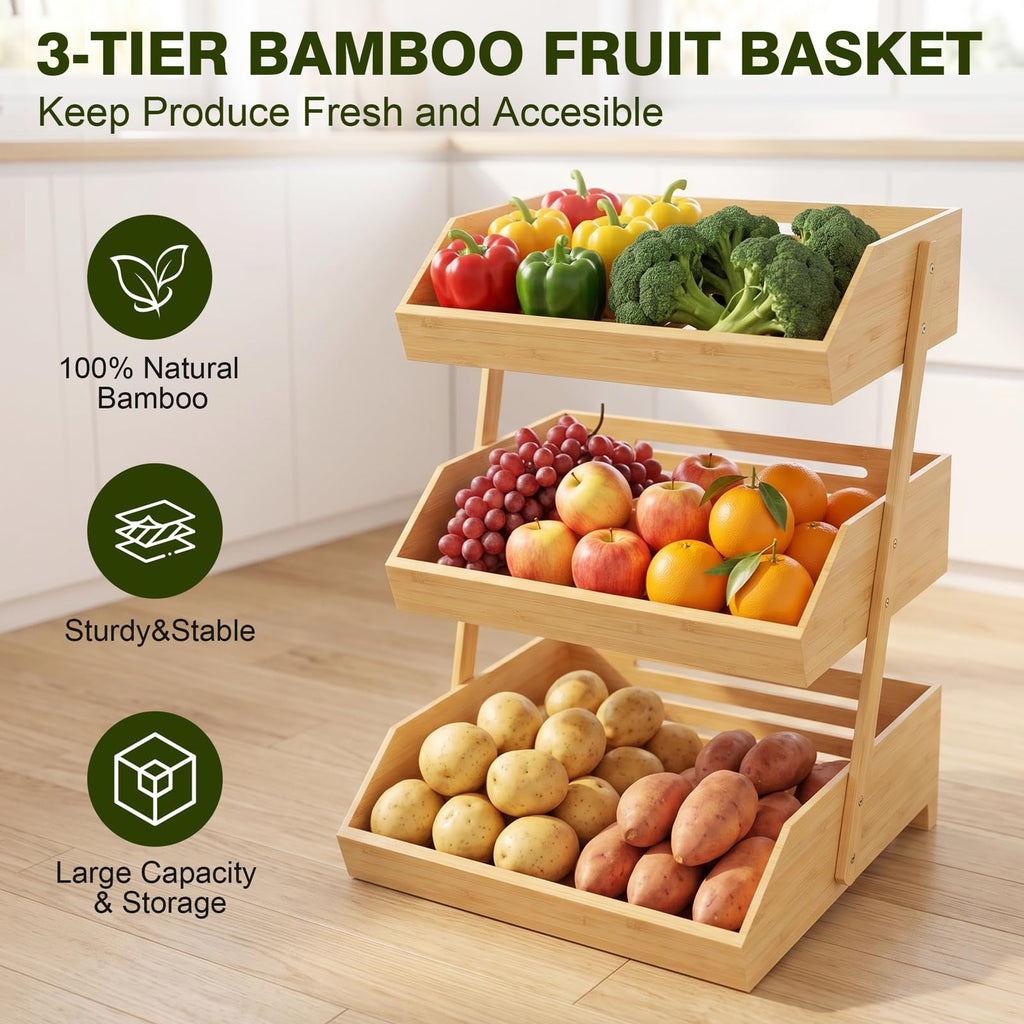 3 Tier Bamboo Fruit Basket P753569