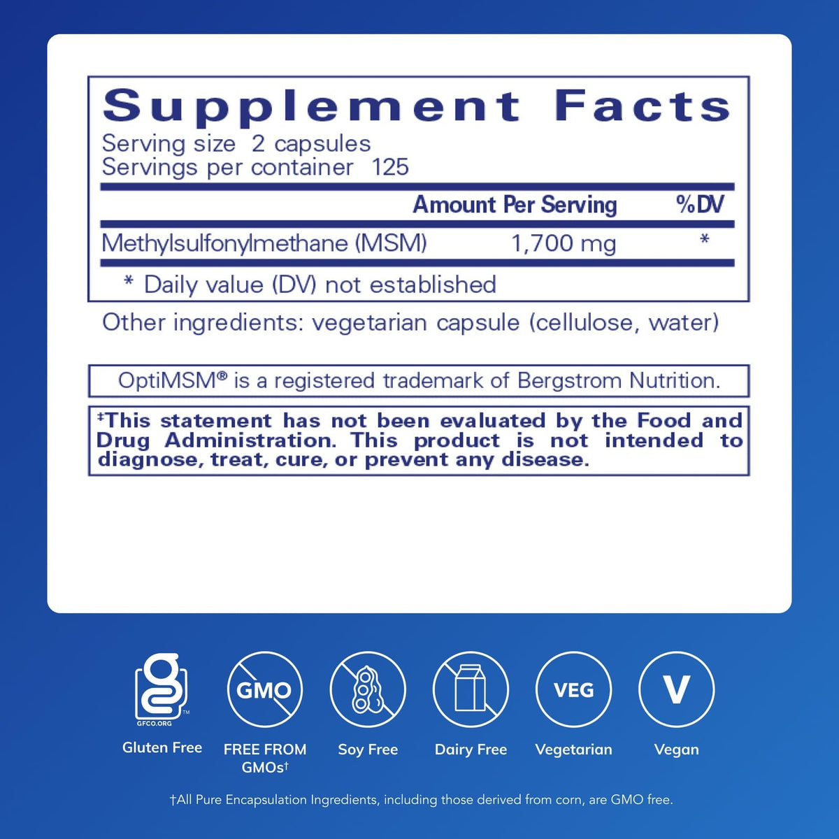 MSM Capsules, 250 Capsules B3751