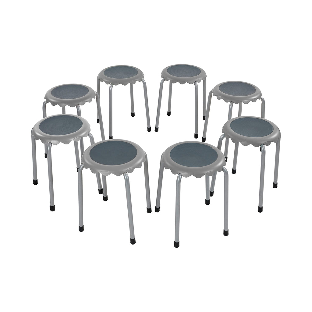 Grey 8-Piece Stackable Stool Seating Set H5582