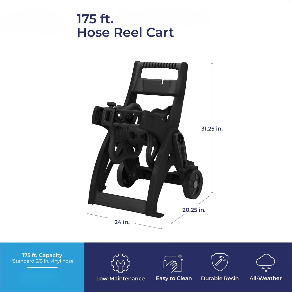 175-inch Wheeled Garden Hose Reel Cart R4867