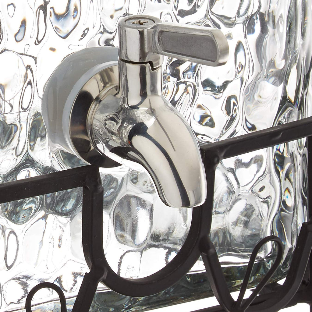 2.5 Gallon Glass Beverage Dispenser with Stainless Steel Spigot B72577