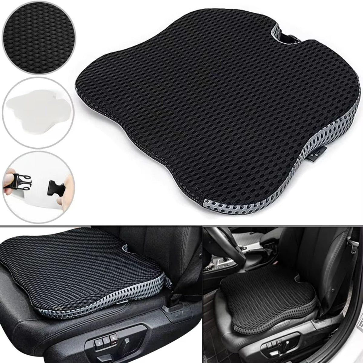 Grey Memory Foam Car Seat Booster Cushion F867