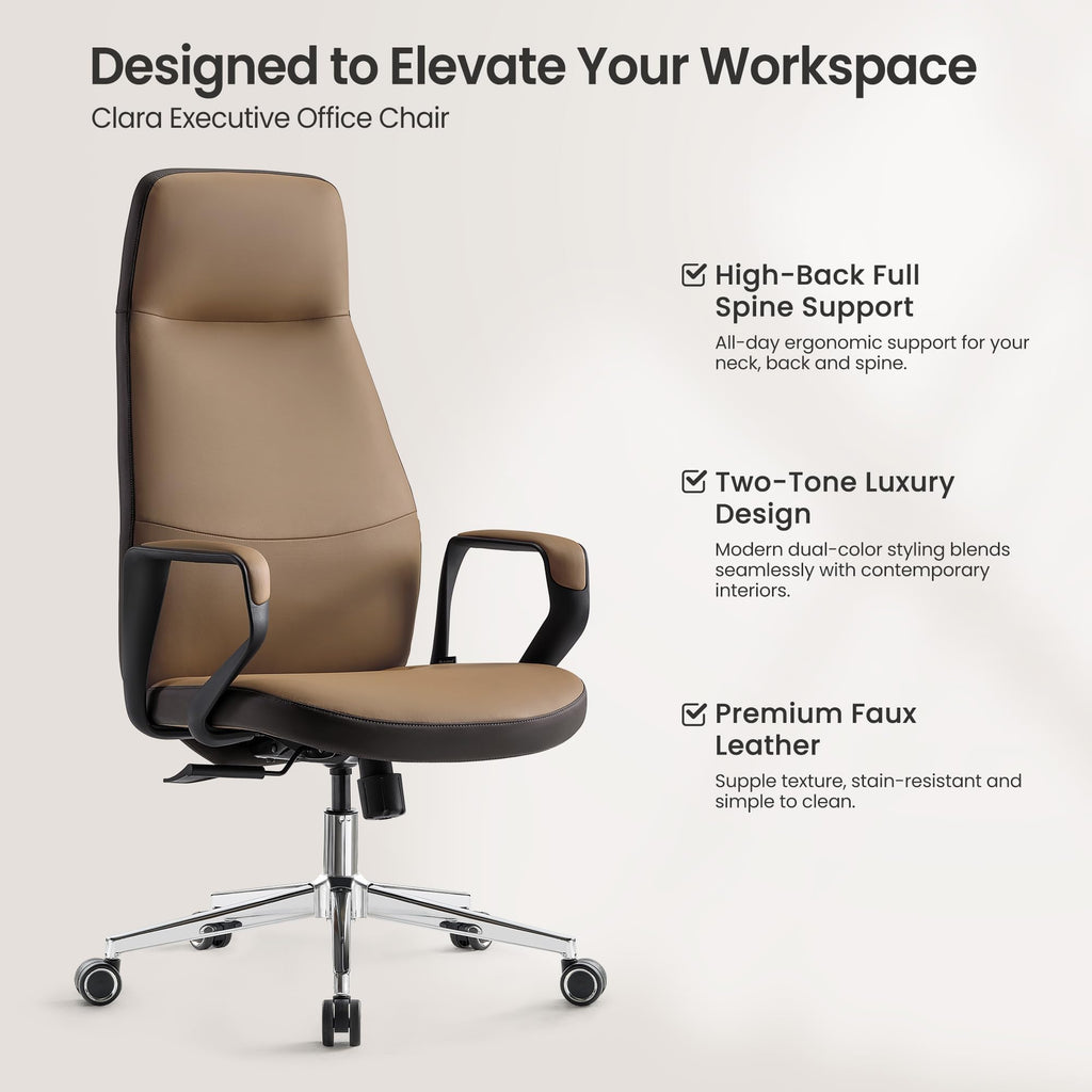 Brown Leather Executive Office Chair P9990