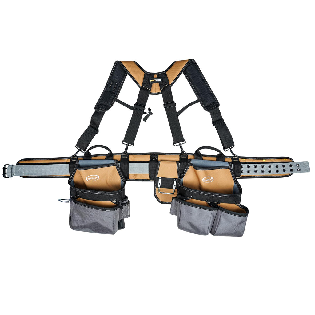 Khaki 28-Pocket Tool Belt and Suspenders I30818