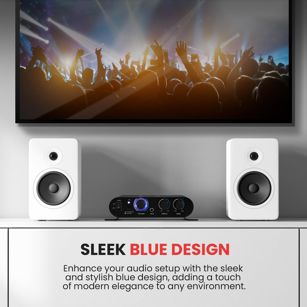 90W Dual Channel Mini Portable Power Stereo Sound Receiver I19830