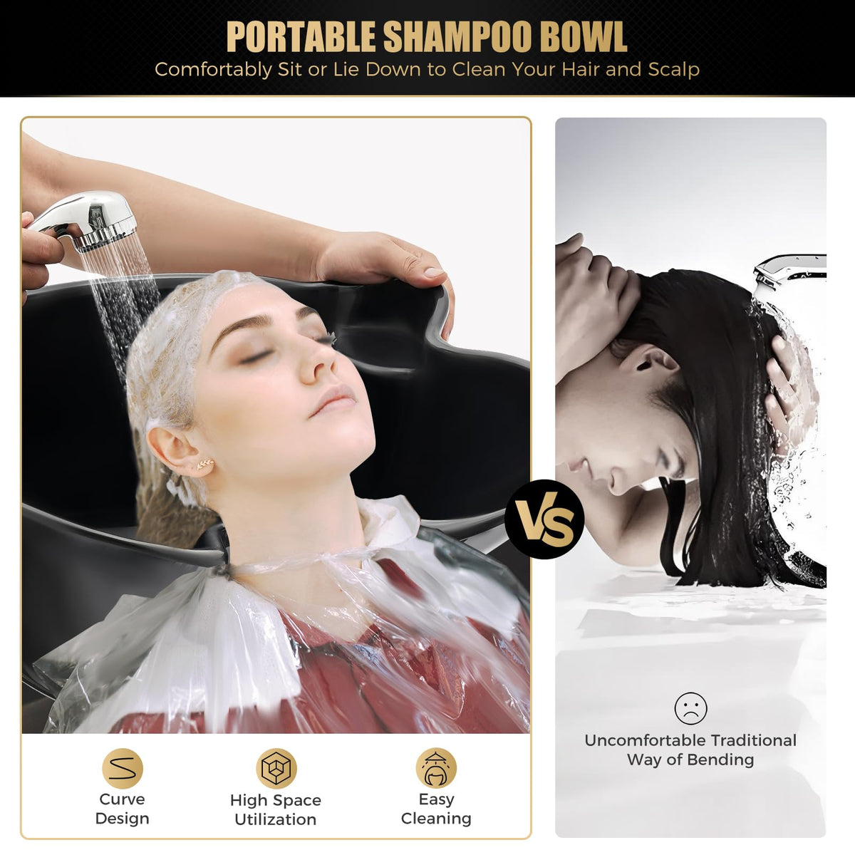 Portable Shampoo Bowl with Electric Pump J3568