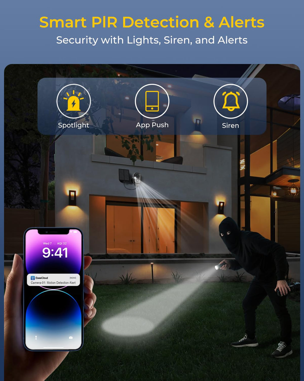 4 Cam Wireless Solar Security Camera System Q209
