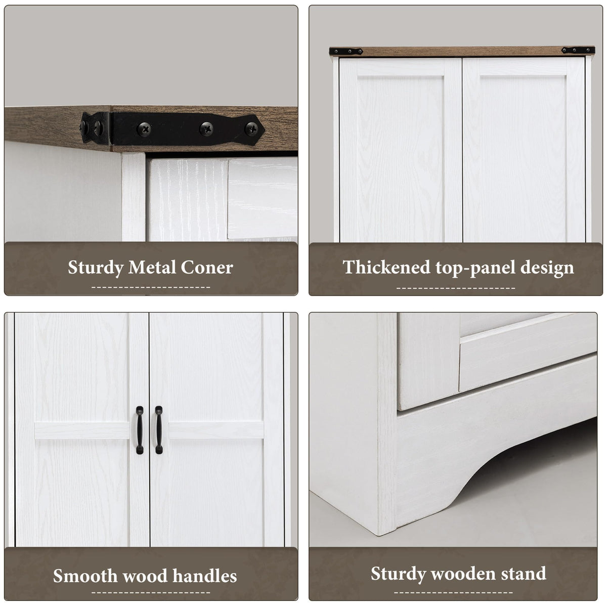 71" White Wooden Armoire Wardrobe Closet with 2 Doors & 2 Drawers G937286