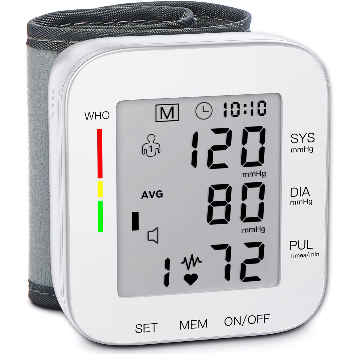 White Wrist Blood Pressure Monitor with Carrying Case R651208
