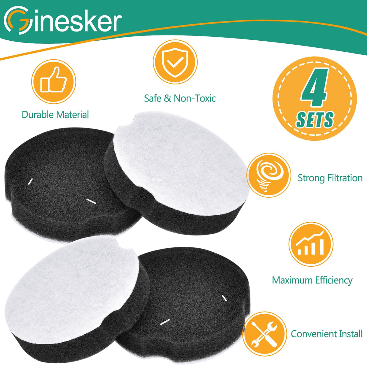 4 Pack Replacement Filters for Upright Vacuum Cleaner H46125