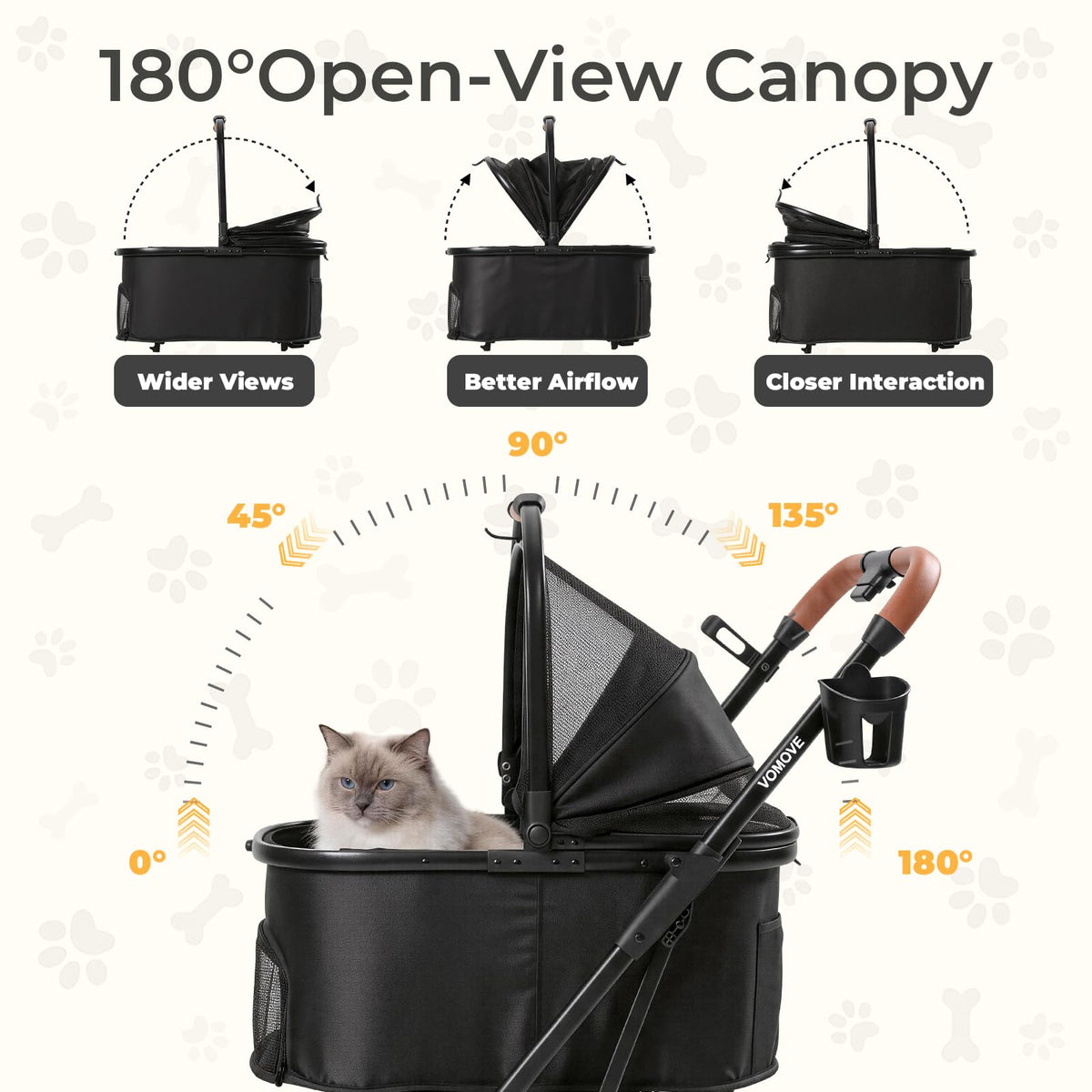 Foldable Pet Stroller with Detachable Carrier Q422