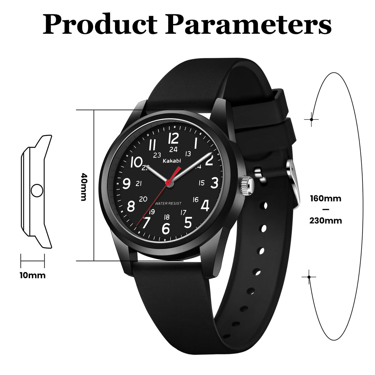 Mens Womens Quartz Silicone Strap Military Wristwatch D63754