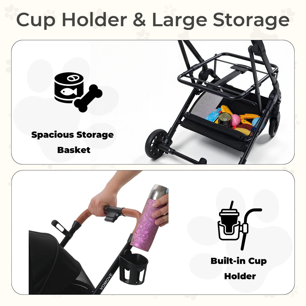Foldable Pet Stroller with Detachable Carrier Q422