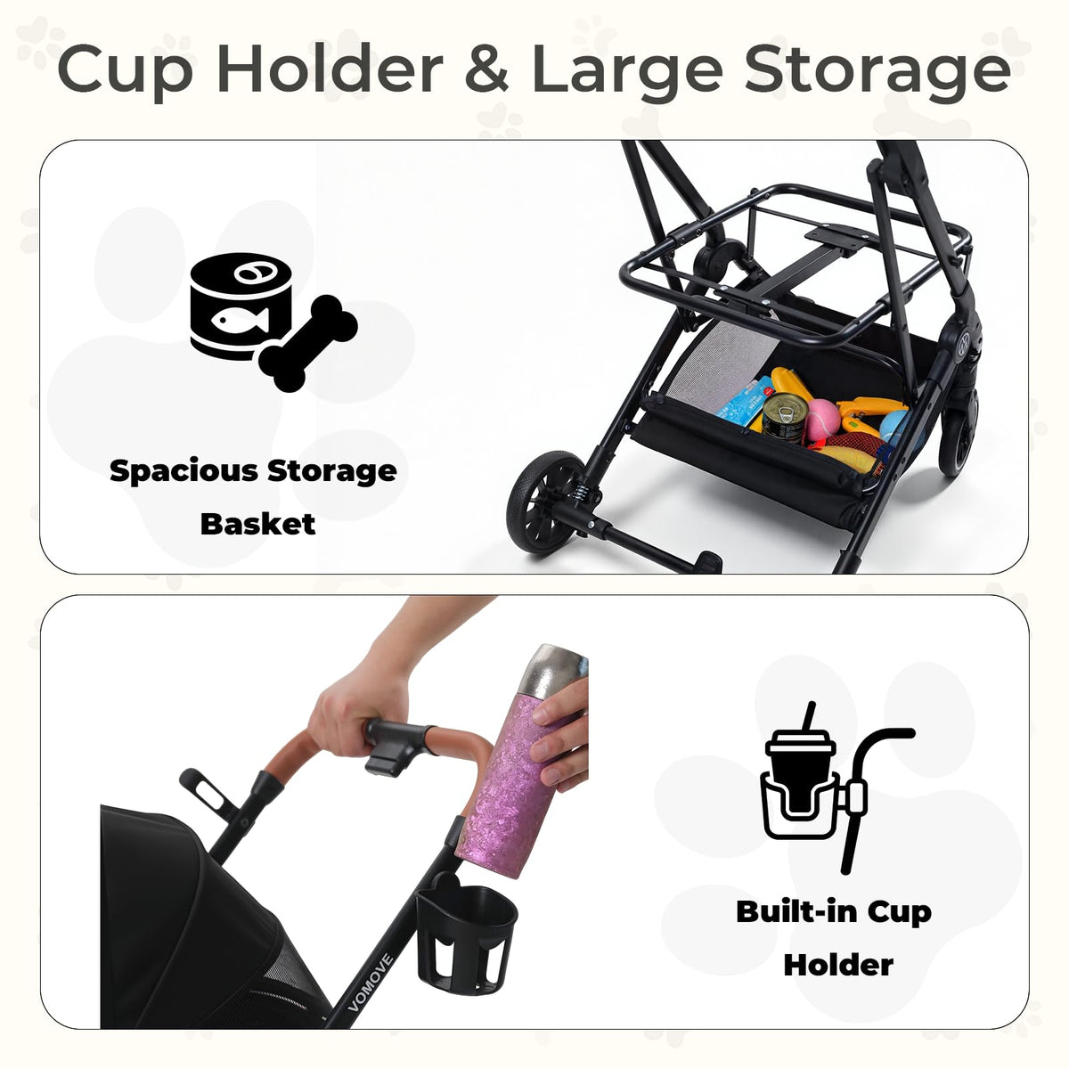 Foldable Pet Stroller with Detachable Carrier Q422