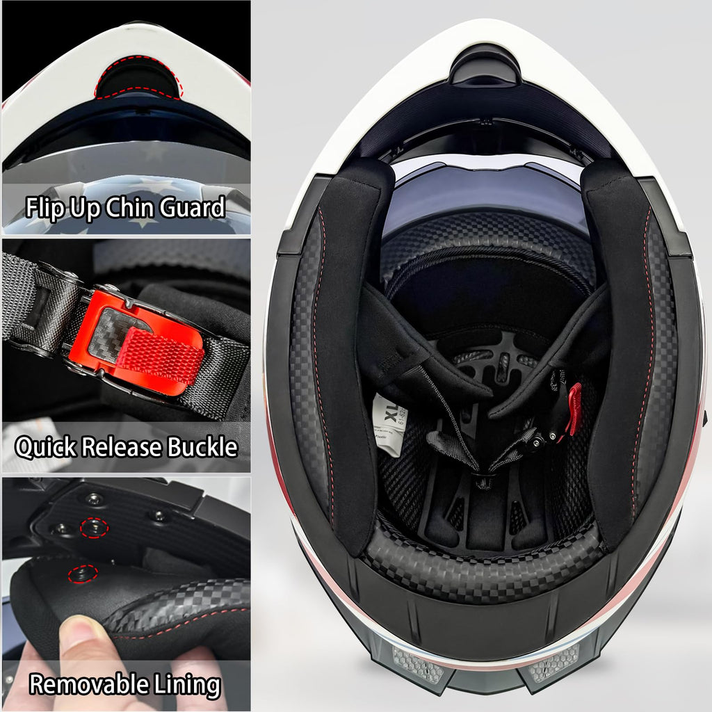 DOT Approved Dual Visor Full Face Motorcycle Helmet C4349