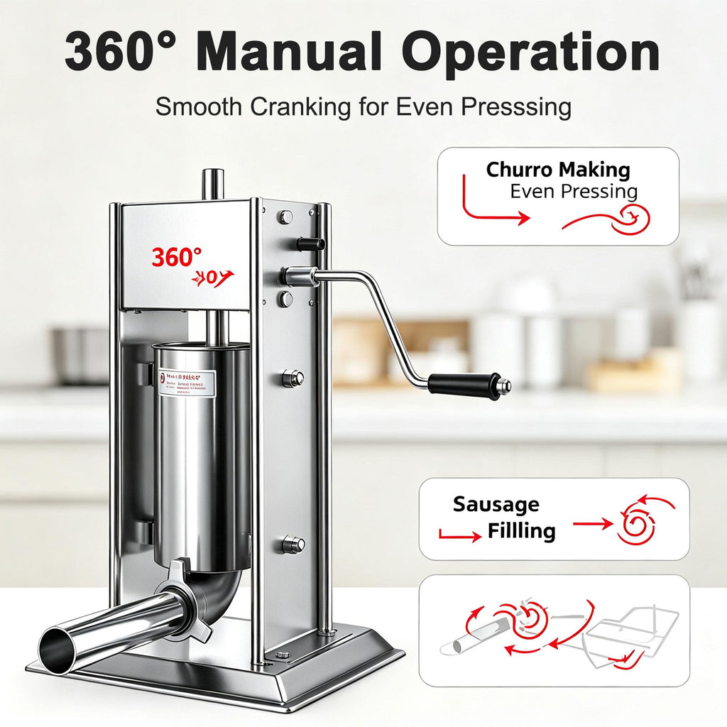 Vertical Manual Churro Extruder with 6-Shape Nozzle Kit T2551