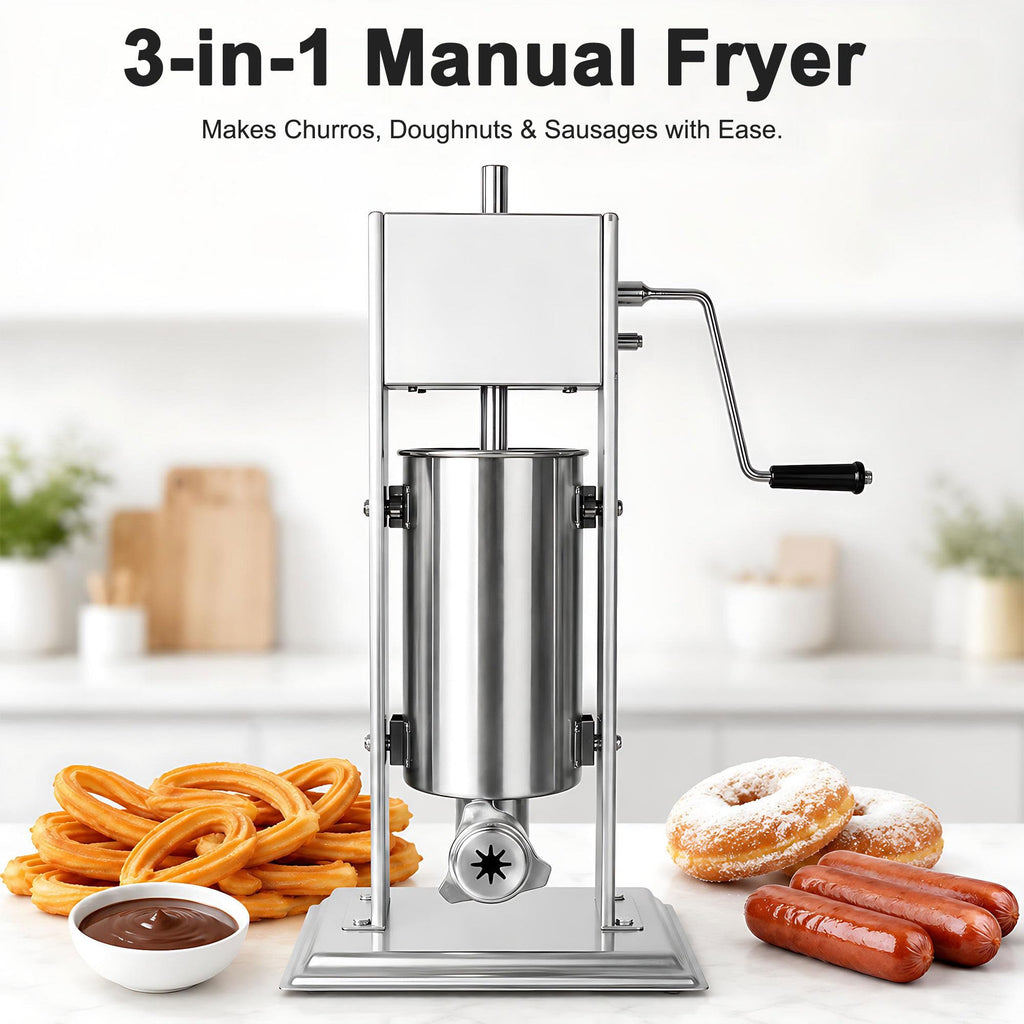 Vertical Manual Churro Extruder with 6-Shape Nozzle Kit T2551