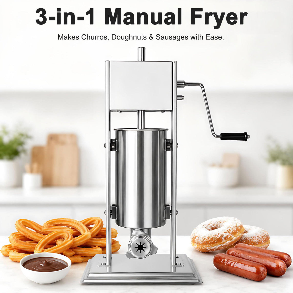 Vertical Manual Churro Extruder with 6-Shape Nozzle Kit T2551