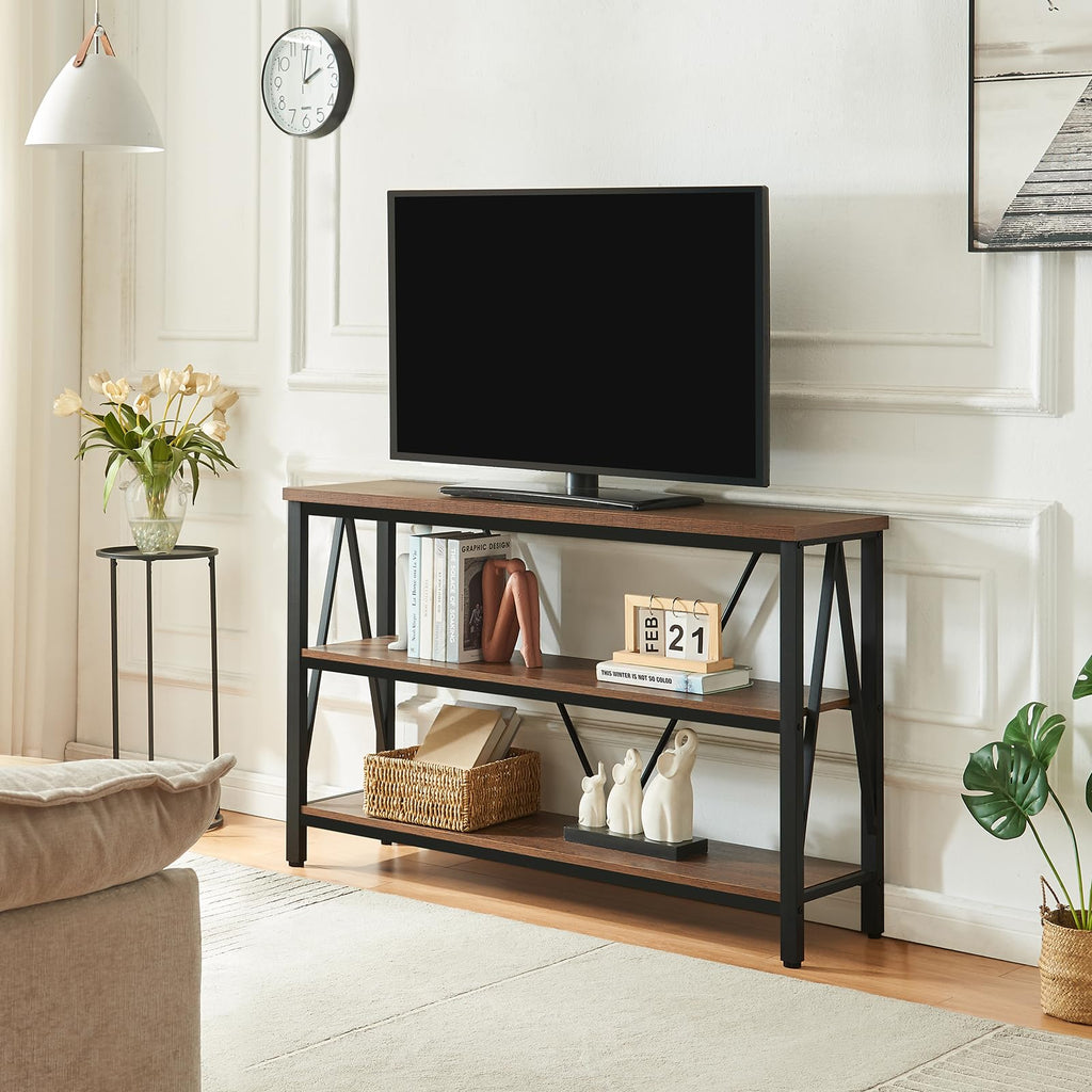 Brown 3 Tier Console Table with Open Shelves F1174