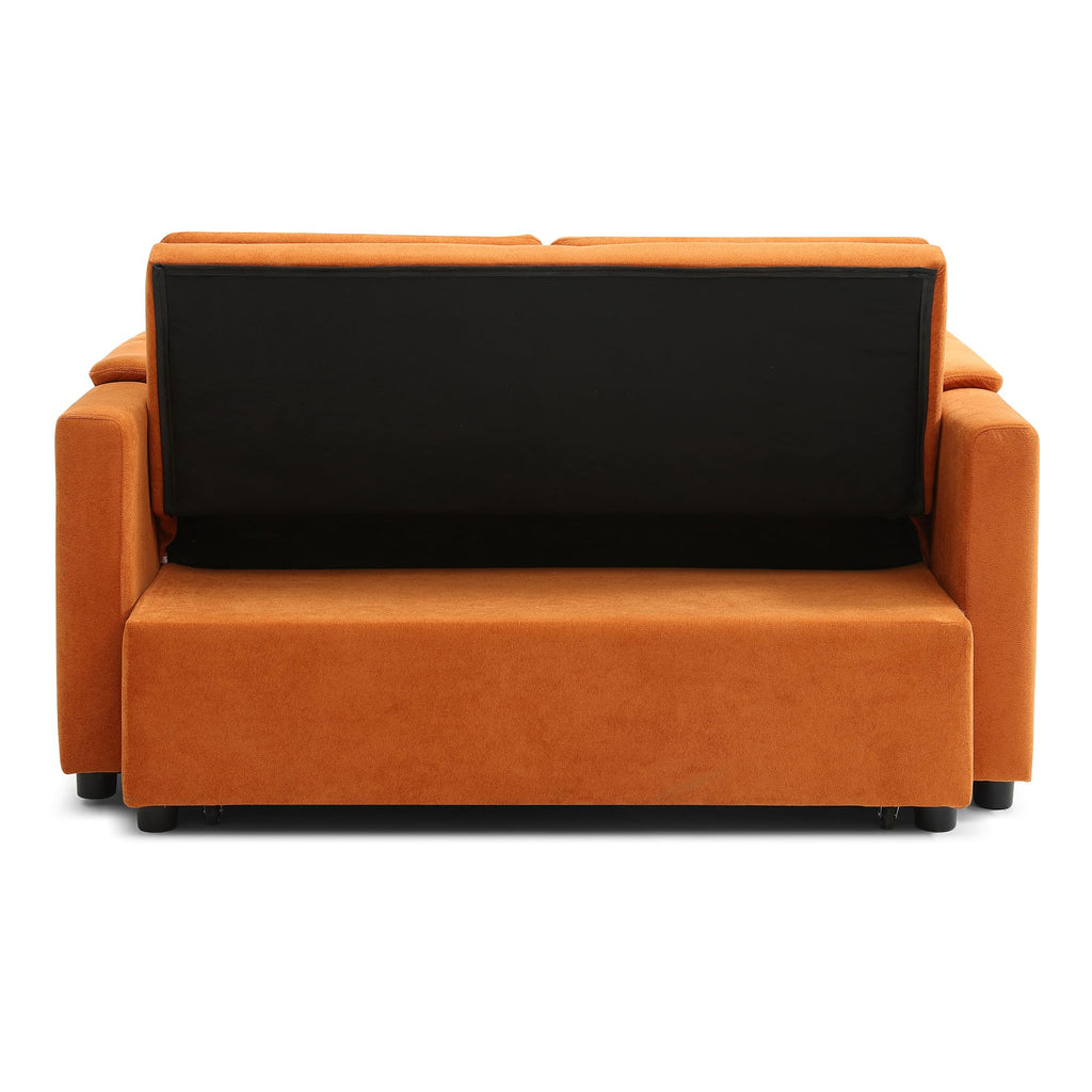 Orange Velvet Sleeper Sofa M499