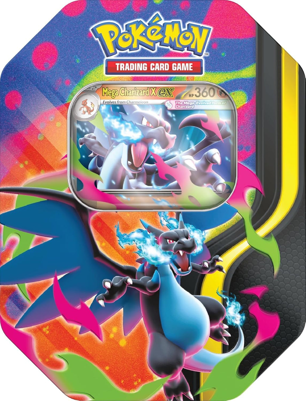 Pokémon TCG Mega Charizard ex Promo Card and Tin with 4 Packs Q2107