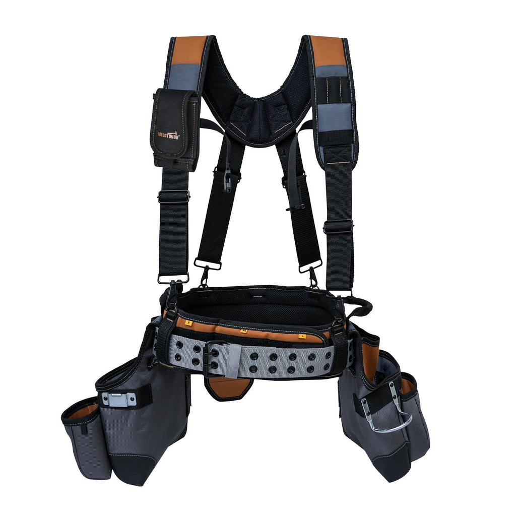 Khaki 28-Pocket Tool Belt and Suspenders I30818