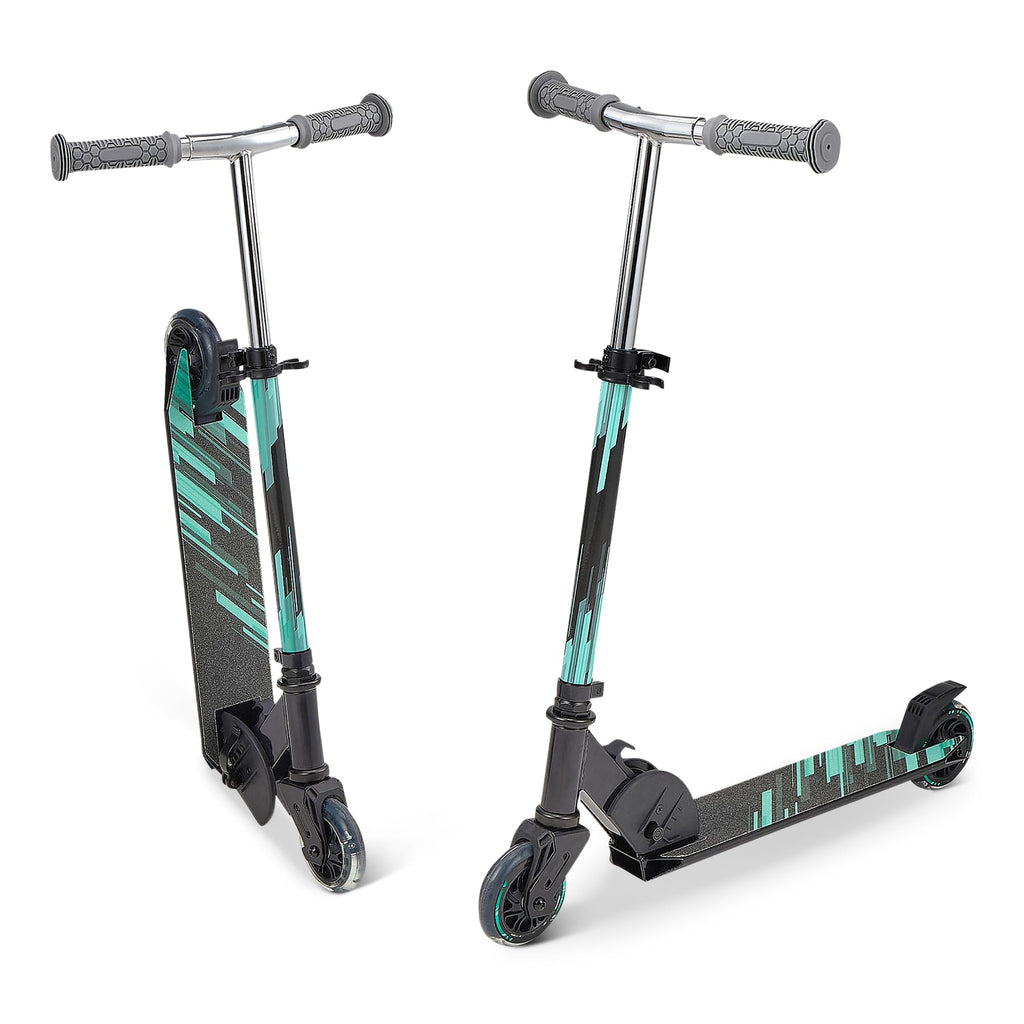 Foldable Light Up Wheels Adjustable Handlebar Aluminum Kids Kick Scooter D274