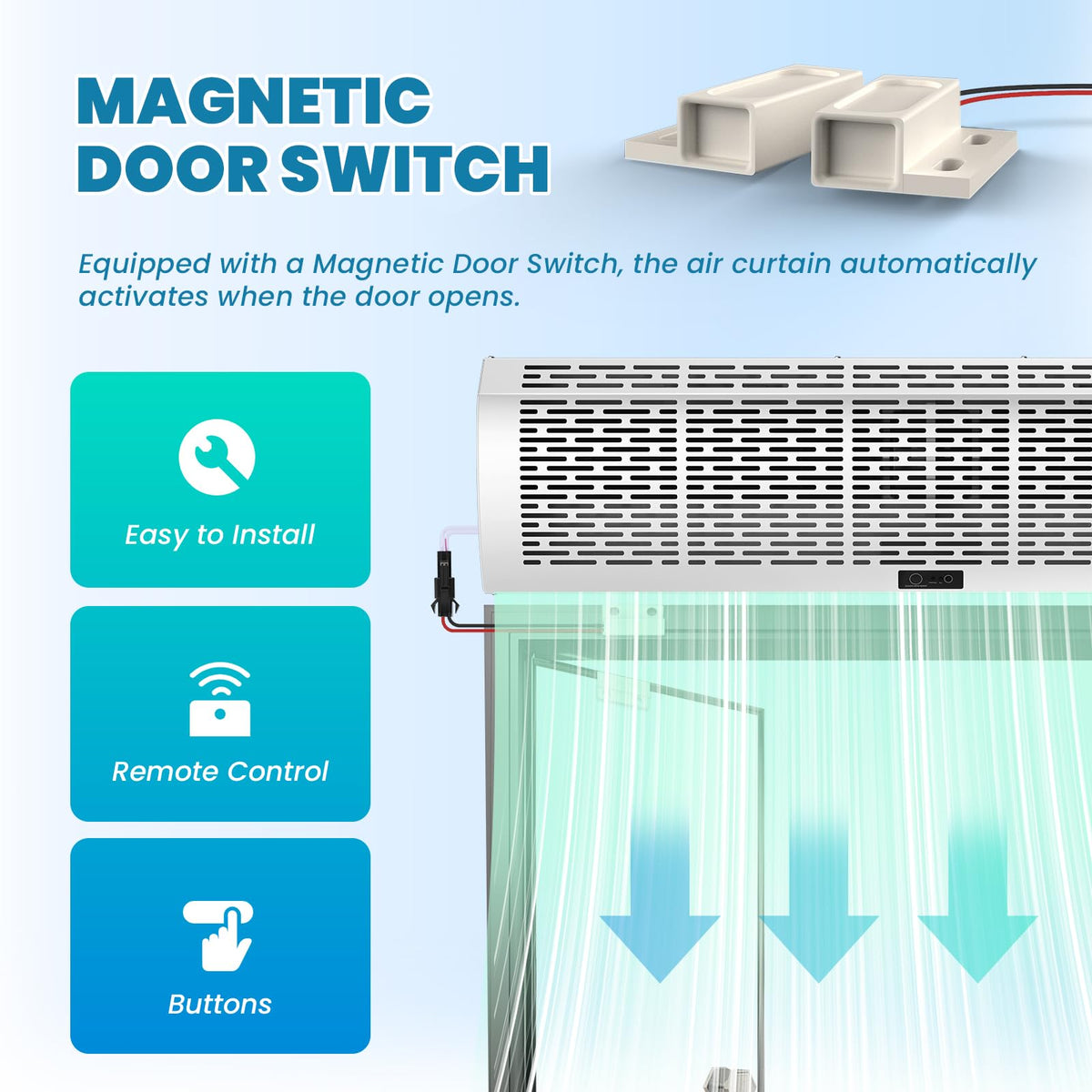 36 Inch Wall Mounted Air Curtain Fan O909