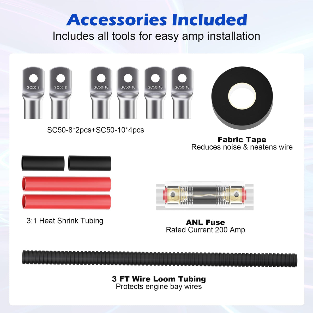 1/0 Gauge Amp Wiring Kit with Fuse Holder M3602