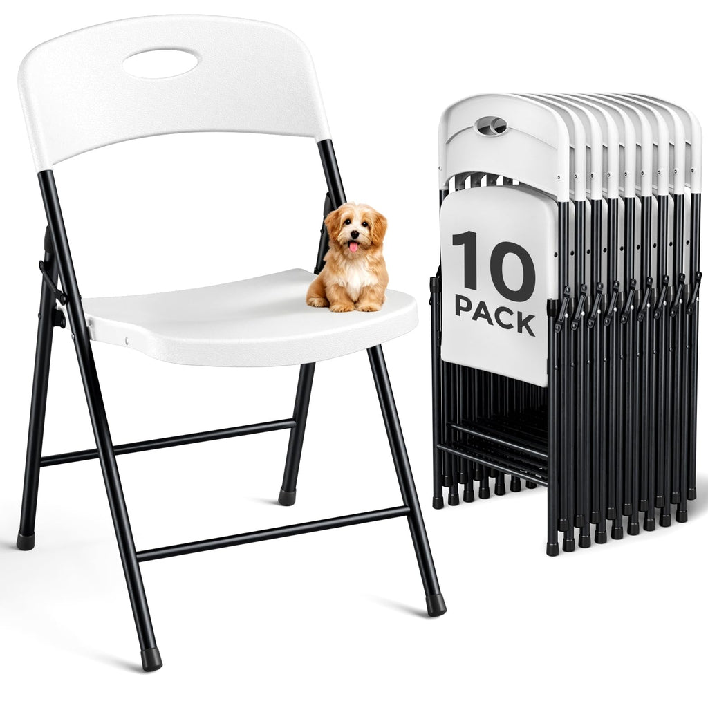 White 10 Pack Plastic Folding Chair Y871247