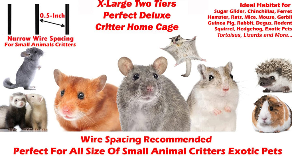 X-Large 4-Tiers Two Full Story Double Unit Critter Home On Wheels S2926