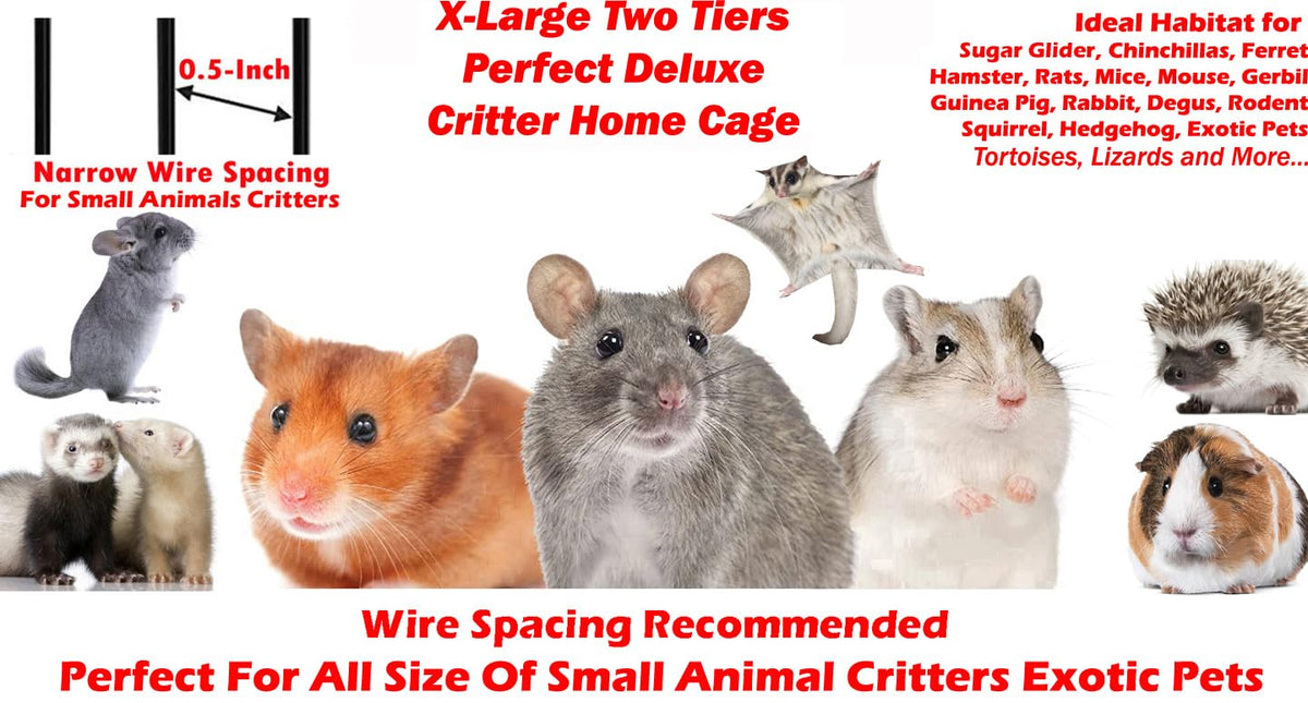 X-Large 4-Tiers Two Full Story Double Unit Critter Home On Wheels S2926