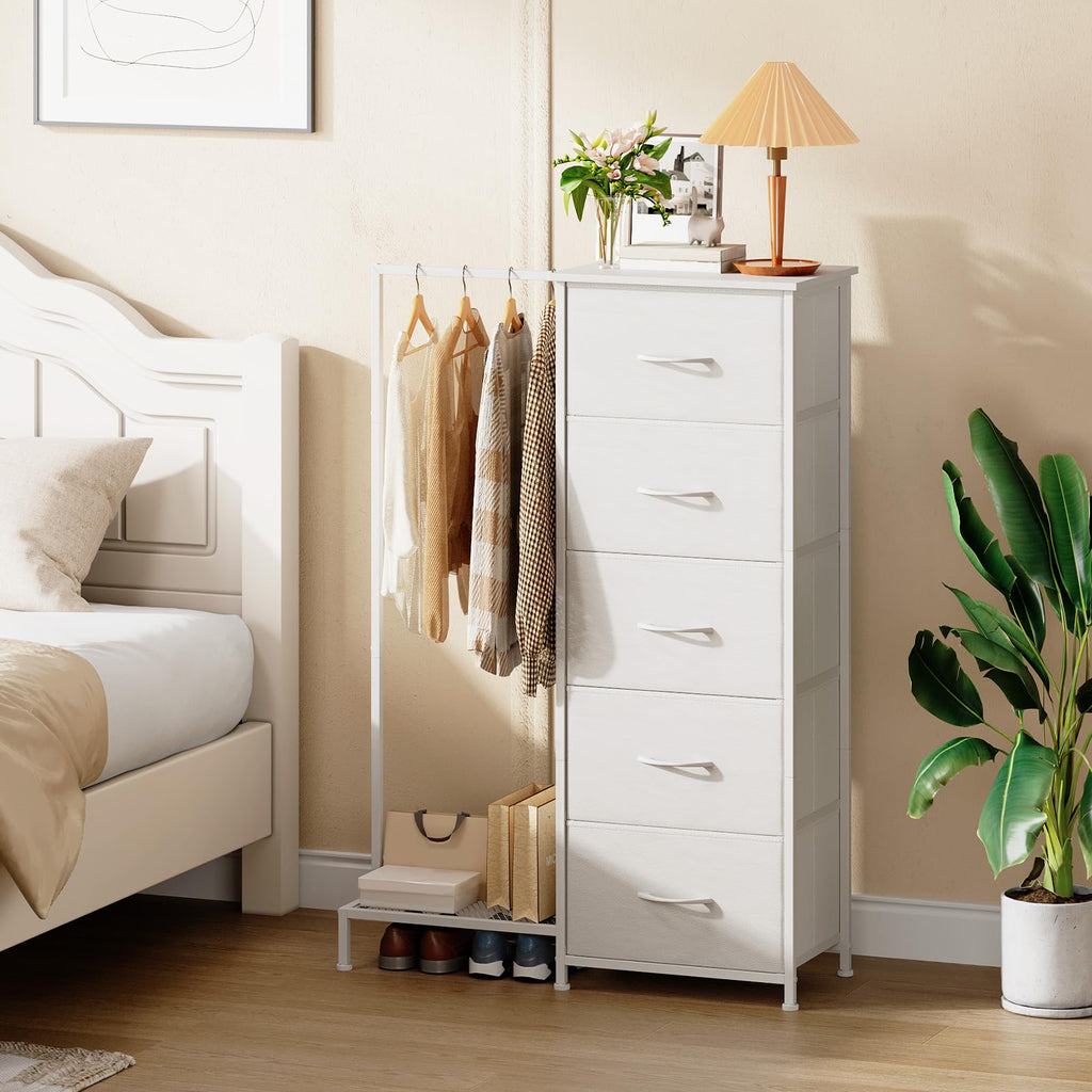 Dresser with Hanging Rack, 5 Drawers E9546
