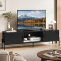 Black TV Stand with Metal Legs D713