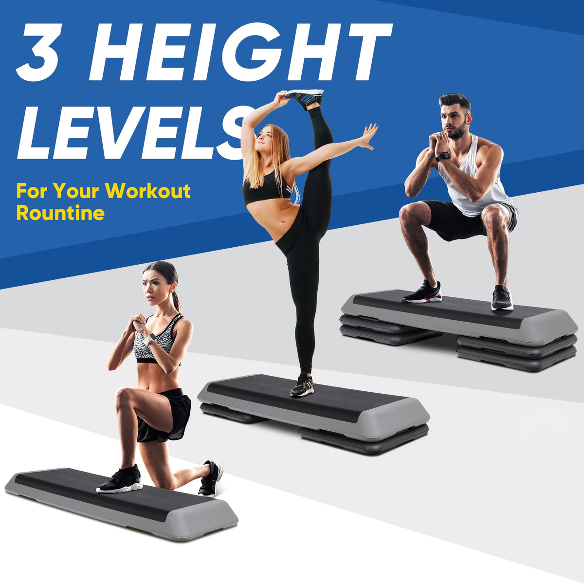 Adjustable Aerobic Stepper with 4 Risers S97146