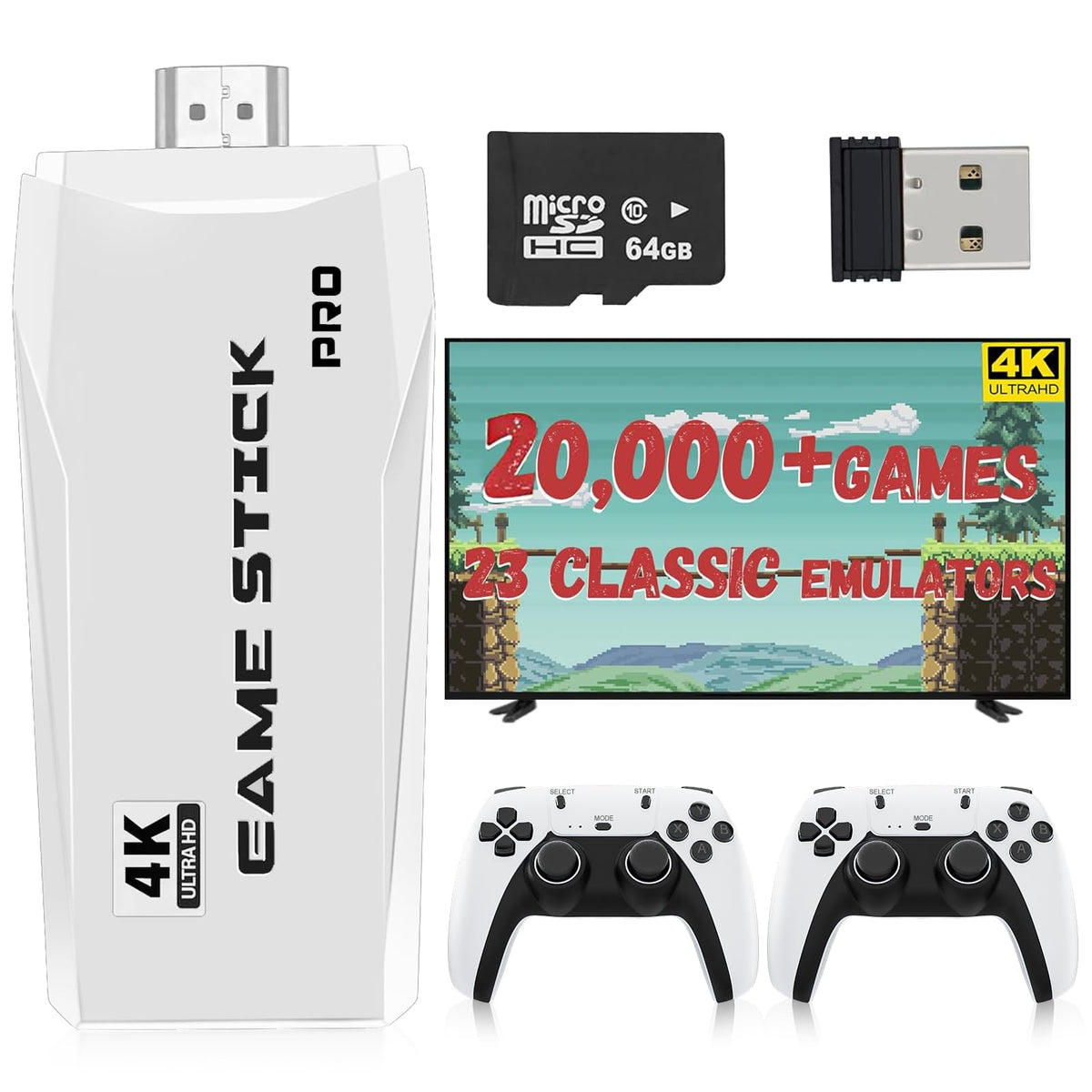 Retro Game Console with 4K HDMI and Wireless Controllers T879