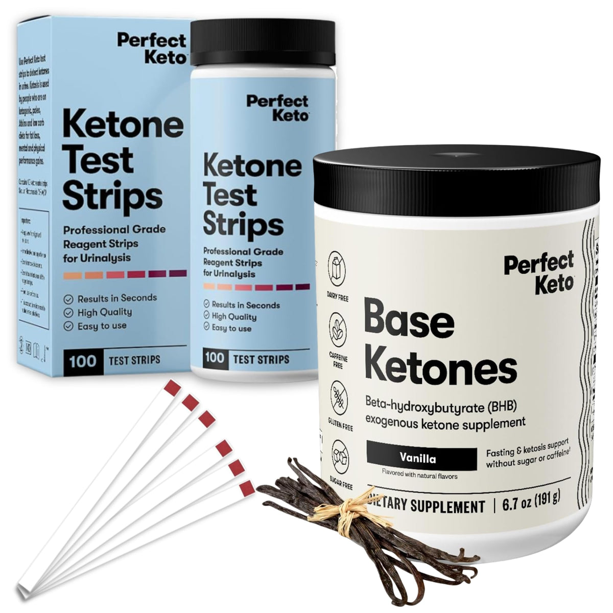 Exogenous Ketones Vanilla + Ketone Test Strips Q680012
